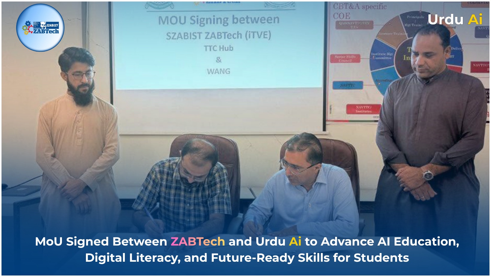 MoU between Urdu Ai and SZABIST ZABTech (iTVE) in ZABTech TTC Hub